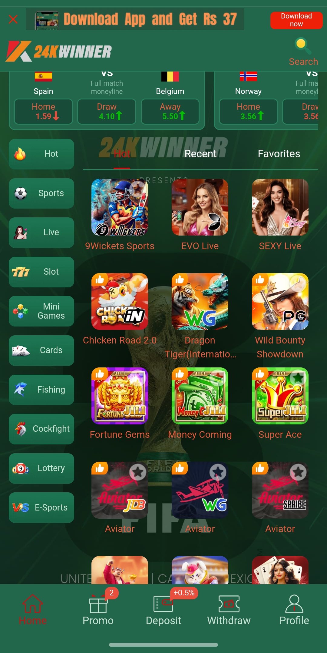 24KWINNER app screenshot 5